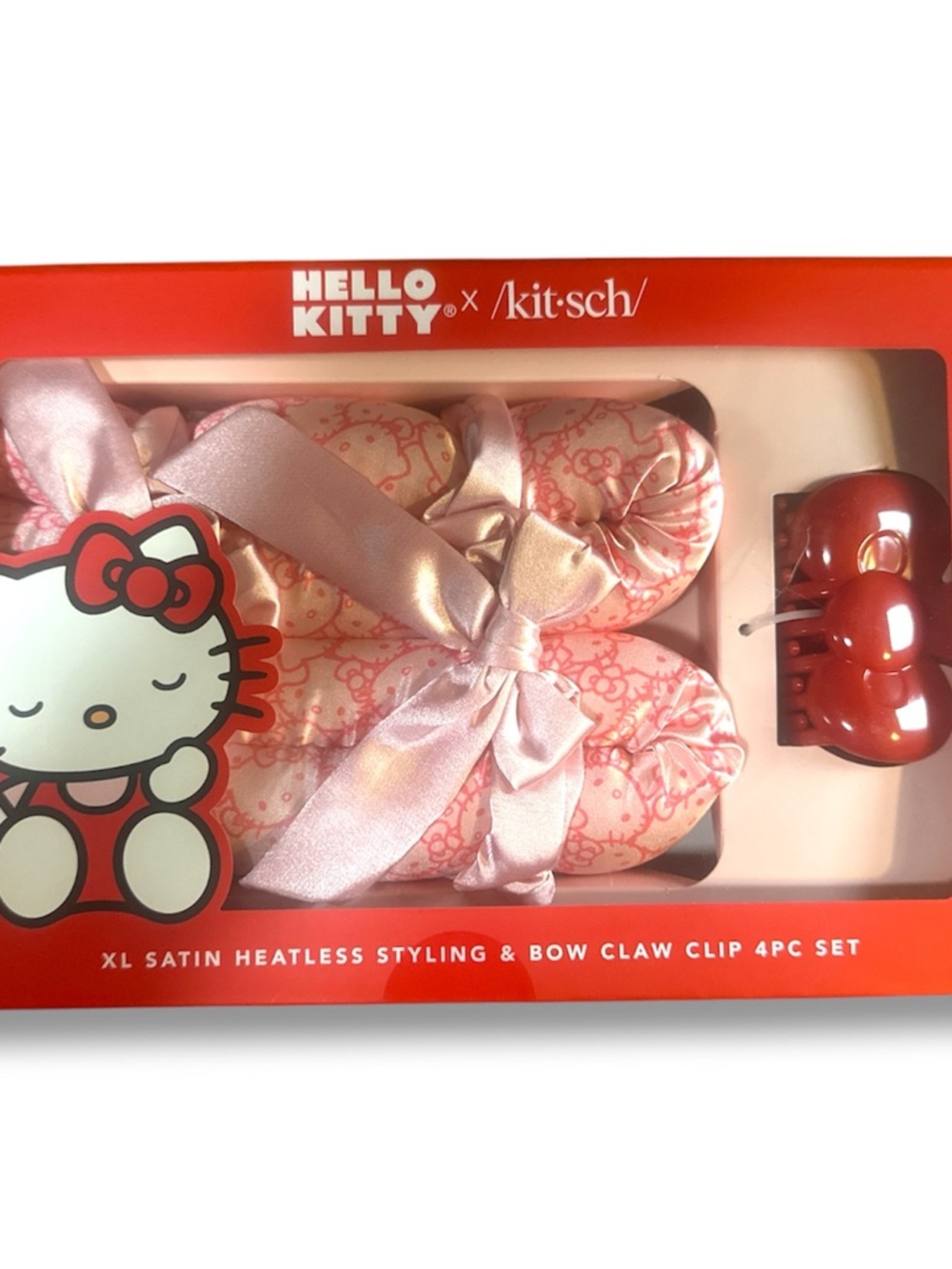 Hello Kitty x Kitsch Pink Satin Heatless Styling Set